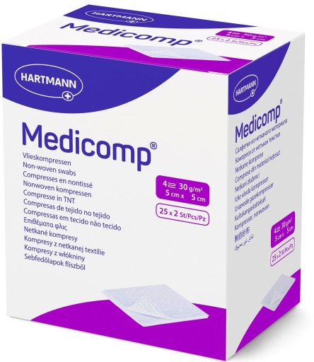 HARTMANN - Medicomp 5x5cm, 25x2 ks. sterilné