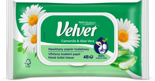 Velvet Vlhčený toaletný papier Harmanček 48 ks x2