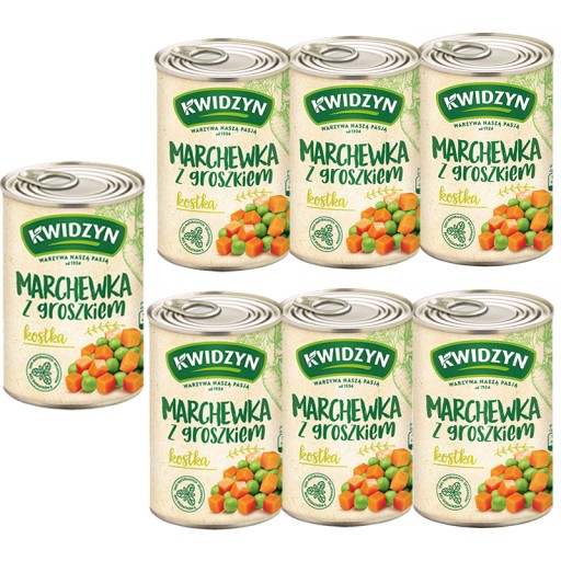 Kwidzyn Mrkva s hráškom, plechovka, 400g, 6 kusov