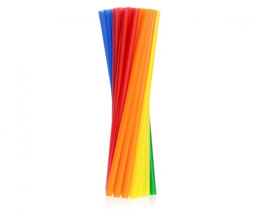 Plastové slamky 19 cm, farebné, opakovane použiteľné, 200 ks