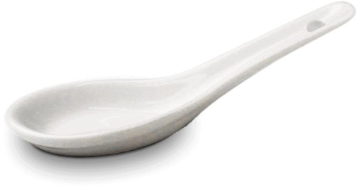 Porcelánová orientálna polievková lyžica, biela, 12,5 cm