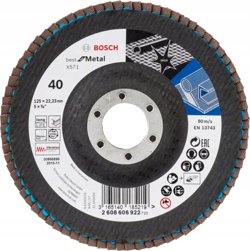 GRANULÁCIA ZAHNUTÁ ČEPEĽ 40 125MM BOSCH