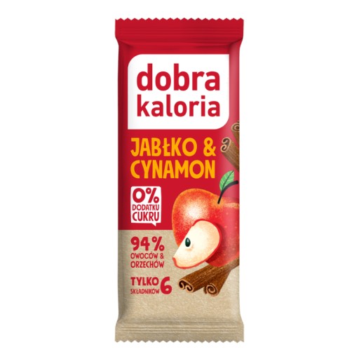 Datlová tyčinka Jablko a škorica BEZ CUKRU vegánska 35 g Dobré kalórie