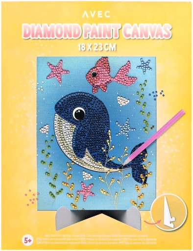 DIAMANTOVÁ MAĽBA VEĽKÝ OBRAZ 18cm x 23cm FAREBNÁ VEĽRYBA Urob si to sám