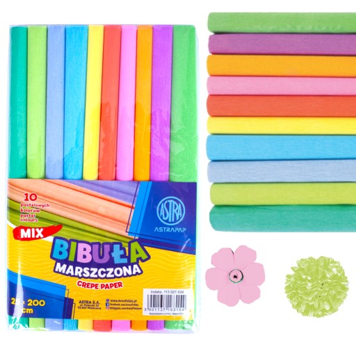 Krimpovaný hodvábny papier Astra Multicolor 25x200 mix 10 farieb