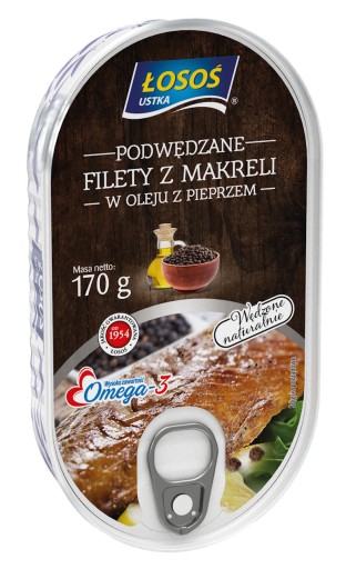 Filety z údenej makrely z lososa v oleji a paprike 170g