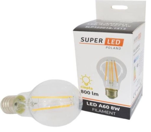 LED žiarovka E27 Filament DECORATIVE 8W teplá guľa