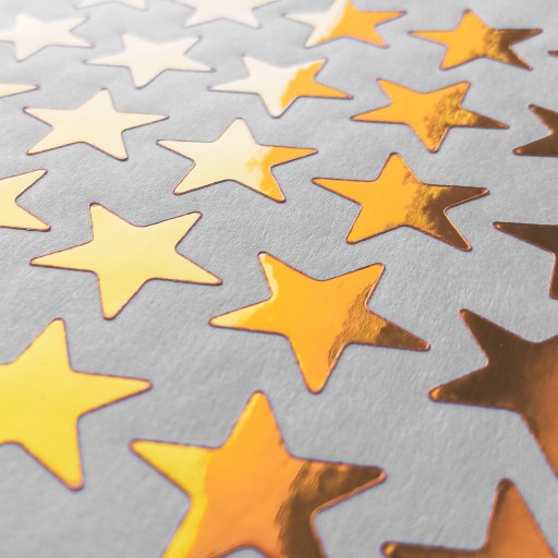 Narodeninové nálepky GOLD STARS 35 ks