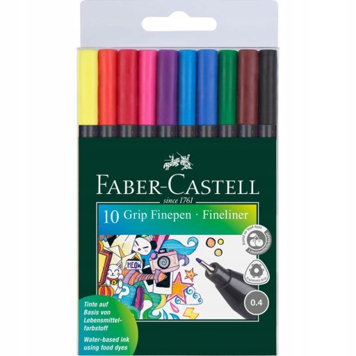 Jemné linky FABER CASTELL Grip 10 farieb