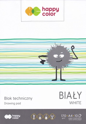 Technický blok biely A4, 170g, 10 listov, Happy Color HA 3550 2030-0