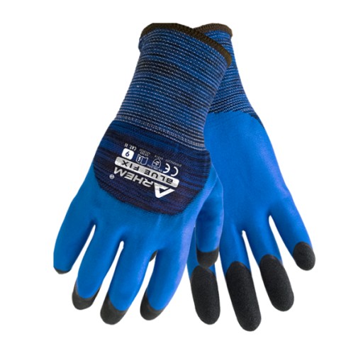 Pracovné rukavice Bezšvové latexové ochranné rukavice Arhem BLUE FIX 8-M