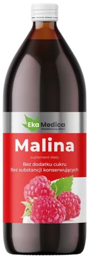 MALINA ovocná šťava malina VITAMÍN C bez cukru Ekamedica 500 ml
