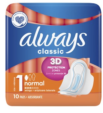 VŽDY Classic Normal 1 dvere. Hygienické vložky 10 kusov