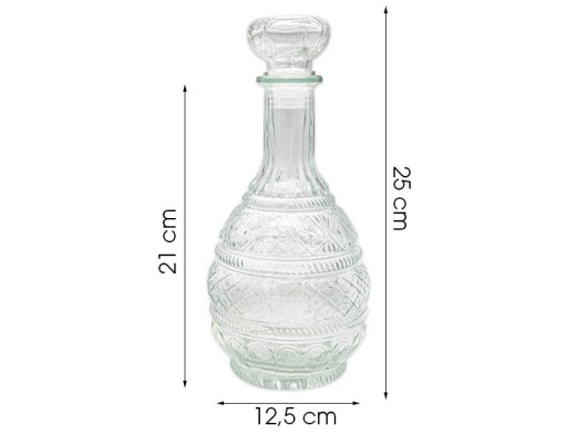 KARAFA NA VÍNNY LIKÉR VODA ŠŤAVA ZDOBENÁ FĽAŠA 1L