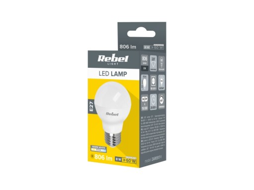 LED žiarovka G45 8W E27 3000K 230V Rebel
