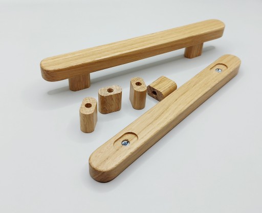 Drevená nábytková rúčka z dubu, dĺžka 160mm, rozteč 96mm POĽSKÝ VÝROBCA