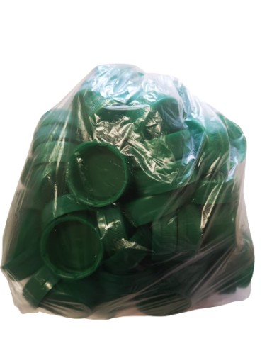 Zelený štvorcový uzáver fľaše, 100 ks.