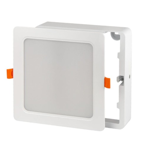 Štvorcový zapustený stropný panel 9W 230V biely