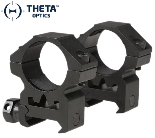 25mm držiak optiky Theta Optics, dvojdielny, nízky čierny, RIS lišta