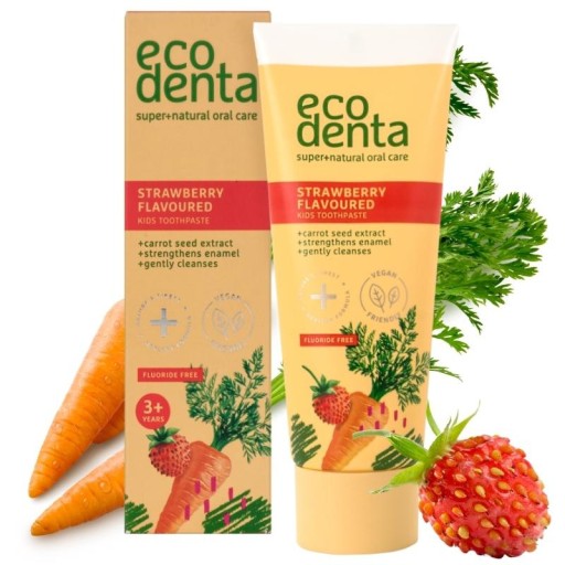 Ecodenta Zubná pasta pre deti Jahoda Mrkva +3 75ml