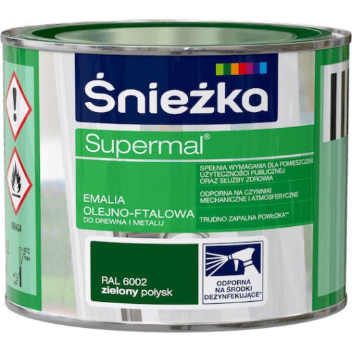 ŚNIEŻKA Olej-ftalát Zelená RAL6002 Lesk 0,2L