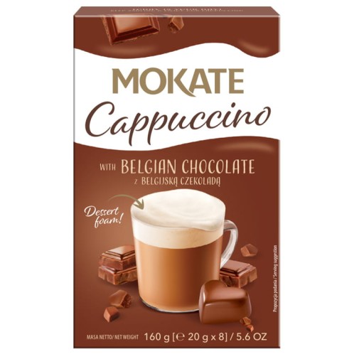 Mokate Cappuccino s belgickou čokoládou 20gx8 kariet