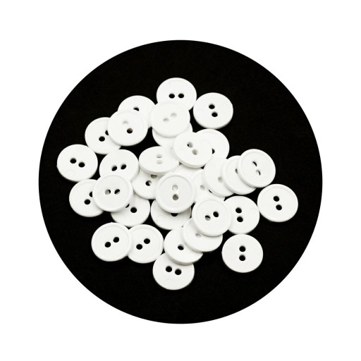 Gombíky 15mm/500ks biele, 24 ráfikov