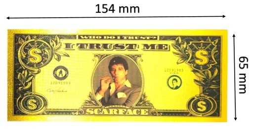 SCARFACE Krásna pozlátená zberateľská bankovka