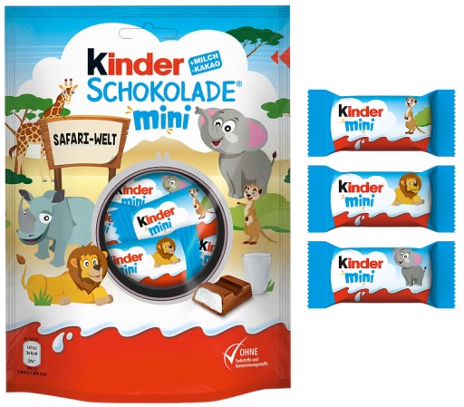 Kinder Čokoláda Mini Čokolády s mliečnou náplňou Tyčinky 120g DE