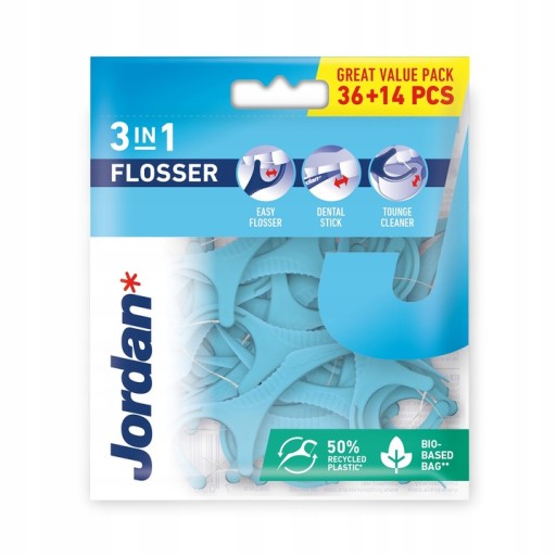 Jordan Flosser špáradlá 3v1 so závitom 50 kusov