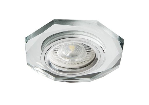 KANLUX Stropné sklenené očko Dekoračný držiak lampy MORTA sklo 10W GU10 strieborné