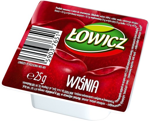 Łowicz Džem s príchuťou čerešní Porciový blister 30 x 25 g