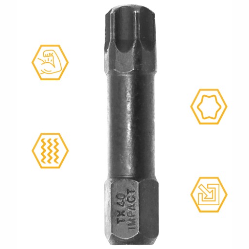NÁRAZOVÝ BIT TX40 30mm STAR TORX TORX NÁRAZOVÝ COBIT 1ks