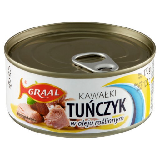 Kúsky tuniaka graal v rastlinnom oleji 170g