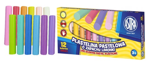 Plastelína Astra Pastel, vôňa limetka, 12 farieb