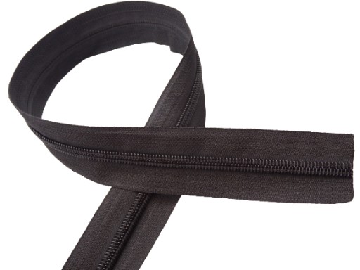 Páska na zips #8 špirála 1 meter čierna
