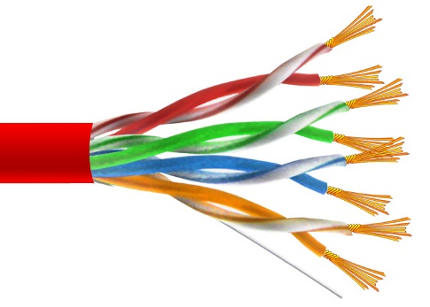 TWISTED PAIR UTP cat.5e CU 24AWG RED CABLE