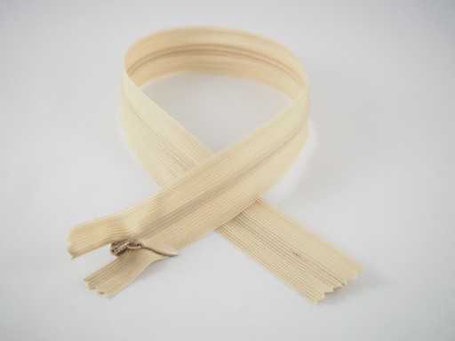 Zips, SAMOSTATNÝ Zips, PREkrytý, ČIPKA, 60 cm, BÉŽOVÁ