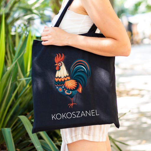 Nákupná taška Cotton Shopper s potlačou čiernej farby ako darček