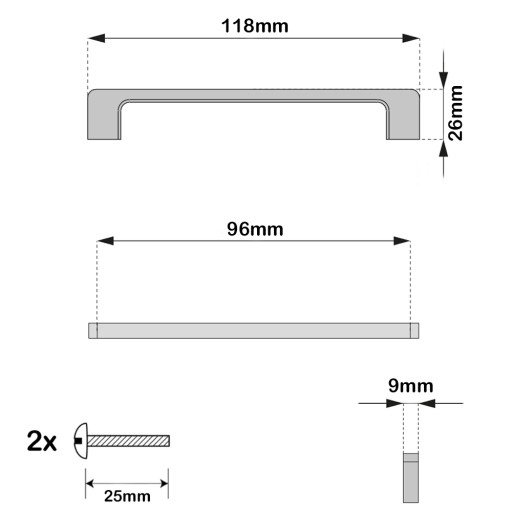 4x ÚCHYTKA NA NÁBYTOK ÚCHYTKA NA NÁBYTOK, ZÁSUVKY KUCHYNE, CHROM. 96mm