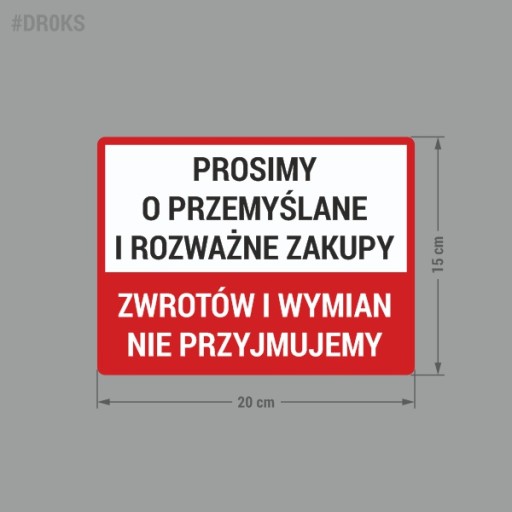 Nálepka – Bez možnosti vrátenia 15x20