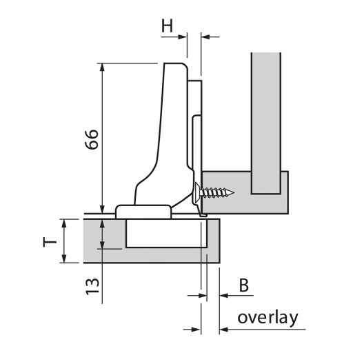 BLUM CLIP HORNÝ PÁNT 71T9650 95° PRE DELENIE