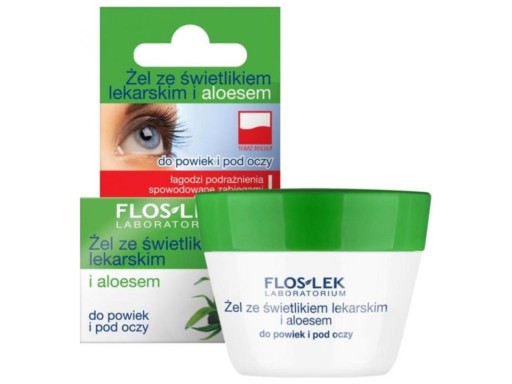 Očný gél Floslek s rozjasňovačom a aloe