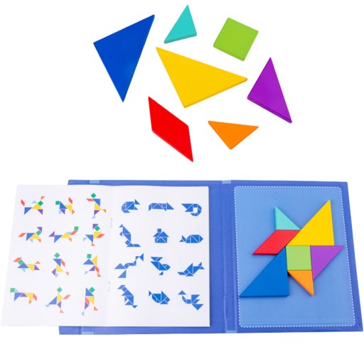 TANGRAMOVÉ MAGNETICKÉ BLOKY DREVENÉ PUZZZLE XL