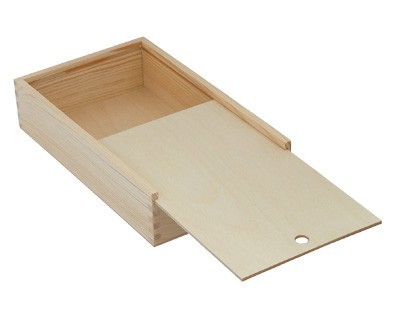 Posuvný box na pastelky a dekupáž