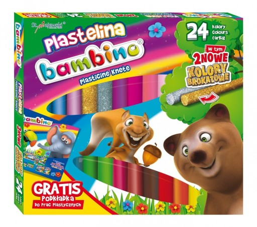 BAMBINO plastelína 24 farieb + podložka (01901)