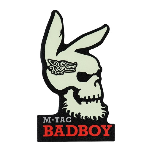 NÁŠIVKA ZNAKU BAD BOY, SVIETEĽNÝ VELCRO M-TAC, ČIERNA