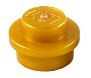 LEGO Okrúhly tanier 1x1 Hrášok 4523159 4073 perleťové zlato - 20 ks