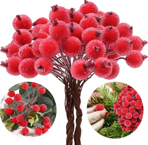 FROST RED UMELÝ Jarabina, 20 ks, ZÁVÄZOK, OZDOBY NA VIANOČNÝ STROMČEK, ČERKY