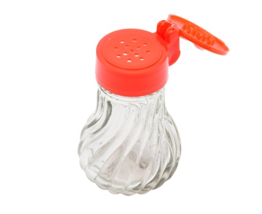 SOĽNIČKA, SKLO A PLAST, ZDOBENÁ ČERVENÁ